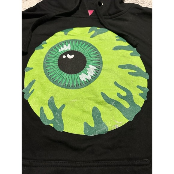 Mishka Keep Watch Hoodie Men's Medium Black Green Eye Graphic Streetwear MNWKA - Picture 3 of 13